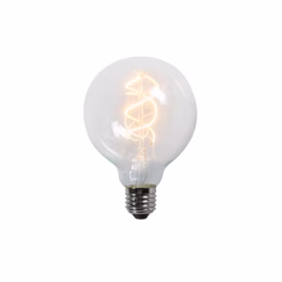 Ampoule LED à filament torsadé E27 G95 transparente 5W 400lm 2200K
