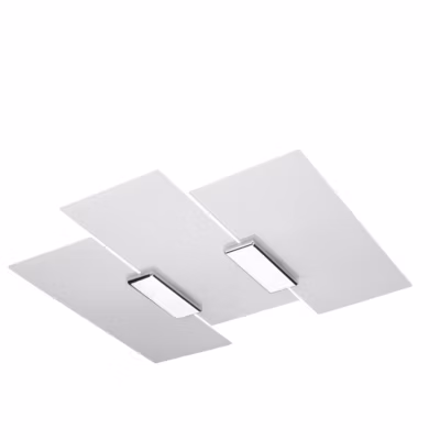 Plafonnier en acier/verre 3 lampes 40x42x7cm Sollux