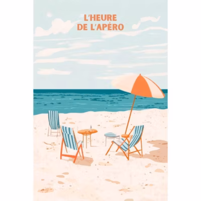 Affiche – L&rsquo;heure de l&rsquo;apéro – Posters de nos Régions – Format A4 – Moyen 29,7cm x 21cm