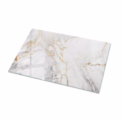 Dessus de table en verre trempé Wallfluent 100×70 cm Marbre élégant avec veines