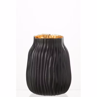 Vase en verre noir 16x16x20 cm