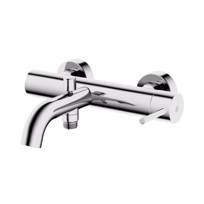 Robinet Mitigeur mural Baignoire Acier inoxydable Chrome, jet doux & économie d&rsquo;eau – 26x3x22cm (LxHxP) – VIREO