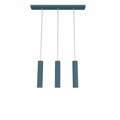 LUMICOM – ROND Suspension, 3X GU10, max 33W, métal, bleu méditerranéen, L70cm x H30cm