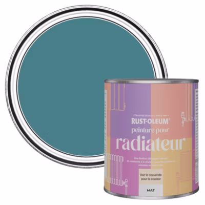 Peinture Bleue pour Radiateur, Finition Mate – RUST-OLEUM – Plume de Paon 750ml