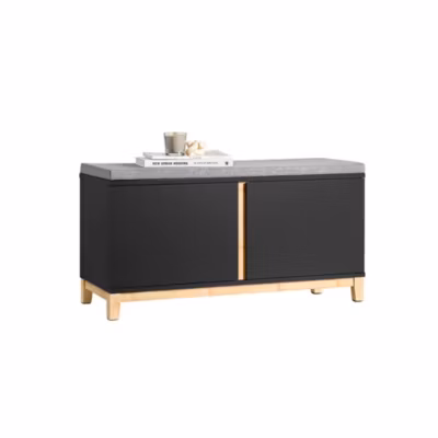 Banc à Chaussures avec Siège Rembourré et 2 Portes, FSR117-SCH, SoBuy