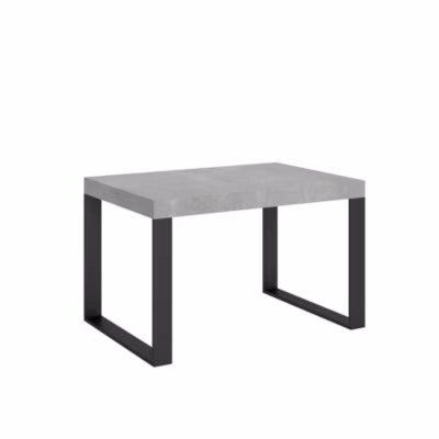 Table extensible 140/400×90 cm Tecno Premium béton avec pieds anthracite