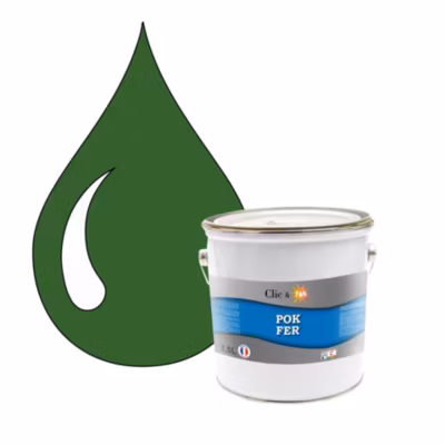 Peinture fer antirouille – Laque extérieure Semi-Brillante POK FER – 2,5L – RAL 6010 – Vert Herbe