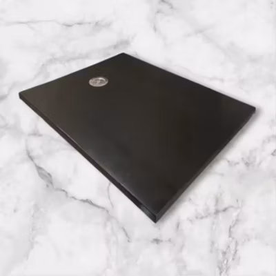 Receveur de douche en béton ciré lisse noir 90×180 , Fabriqué Artisanalement en France par Gakeal