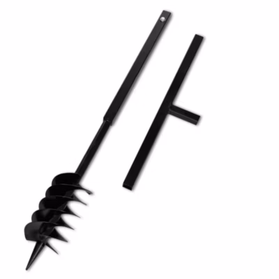 Tarière de sol avec mèche de tarière spirales 120 mm Acier Noir vidaXL