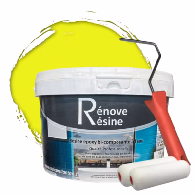 Peinture Résine multisupport Intérieur 0,5L – Faïence, Carrelage, Douche, Baignoire 5m² – RAL 1016 Jaune soufre