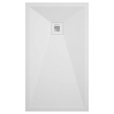 Receveur de douche blanc lisse Stone Plus, grille de couleur – 180 x 90 cm
