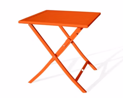 Table de jardin pliante MARIUS 70×70 cm en aluminium orange DCB Garden