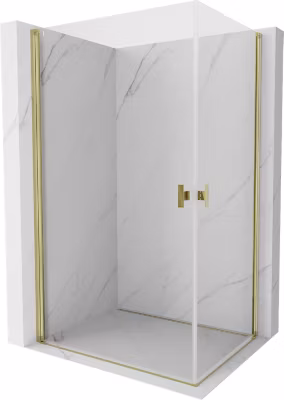 Mexen Mist-B Duo cabine de douche pivotante 90 x 70 cm, transparent, or – 8A2-090-070-50-00