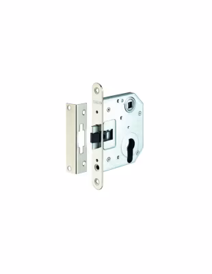 Boitier de serrure encastrable à cylindre pour porte d&rsquo;entrée, réversible, axe 55mm, bouts ronds – THIRARD