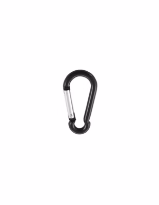 Mousqueton POMPIER 8X80 Noir Aluminium – 1 pièce