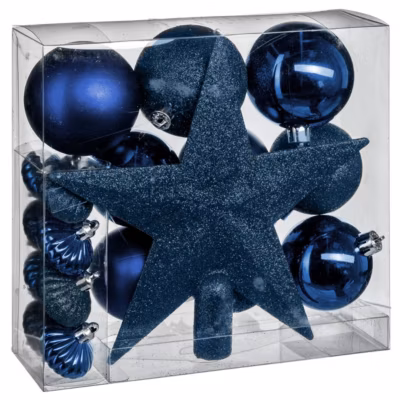 Kit décos de sapin 18 pièces bleu nuit – feeric lights & christmas