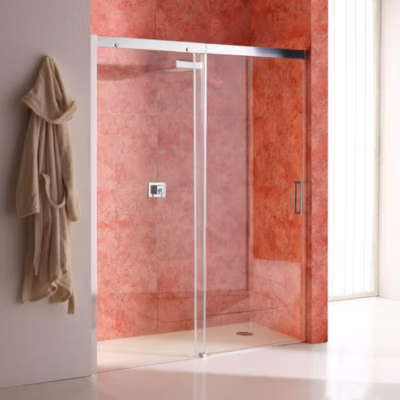 Porte de niche de douche 130 cm côté fixe gauche verre clair – dream