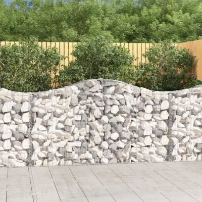 vidaXL 3x Paniers à Gabions Arqués Cages à Gabions Arquées Murs de Gabion Barrières de Jardin Terrasse Extérieur 3145431