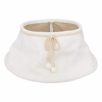 Cache pied de sapin bouclette d.56cm blanc – feeric lights & christmas