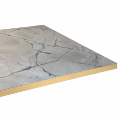 Plateau 90×90 decor marbre venato chants laiton – Restootab