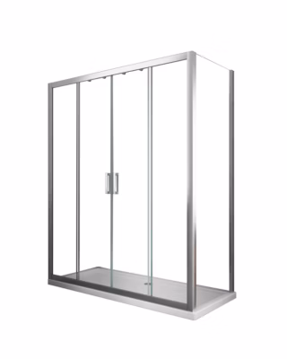 Douche de 6 mm avec un mur fixe et portes ouverture centrale H.190 receveur de douche 65-67,5 fixe x 178-183 ouverture centrale