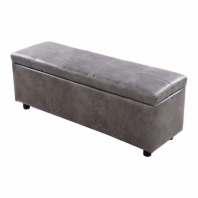 Banc de rangement Bukit 118 x 37 x 43 cm gris en.casa