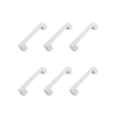 6 Un. poignées de meuble en résine plastique ABS blanc mat porte armoire cuisine – entraxe 128MM