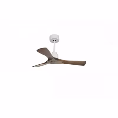 Tenerife de KlassFan – Super destratificateur et ventilateur DC 106 cm Blanc pales bois sombre sans Lumière  15 à 20 m²