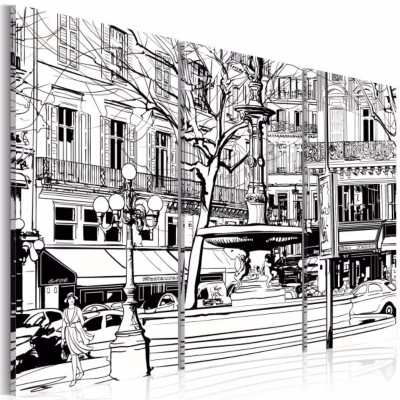 Tableau Villes Esquisse de la place parisienne 60×40 cm