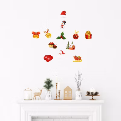 Sticker Noël les plaisirs de Noël – Autocollants stickers adhésifs noël – décoration fêtes – 70x90cm