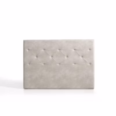 Tête de lit Zafiro pour lit 135 en tissu gris blanc 154x115x8. ECCOX