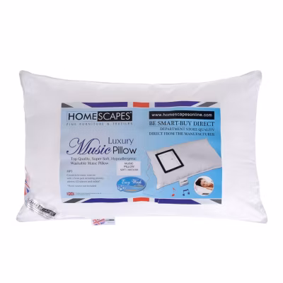 Oreiller musical synthétique microfibre confort souplemoyen blanc 50 x 75 cm – HOMESCAPES