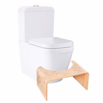 WC à poser sans bride GROHE Euro Ceramic + Tabouret physiologique Bois