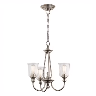 Lustre à 3 lumières Elstead Waverly, étain classique, E27