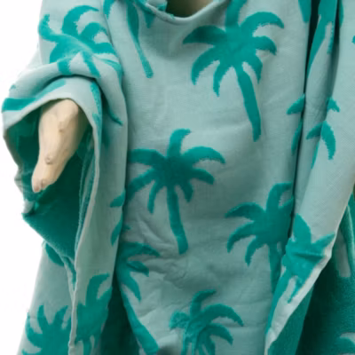 Poncho de plage bleu enfant 7 à 10 ans