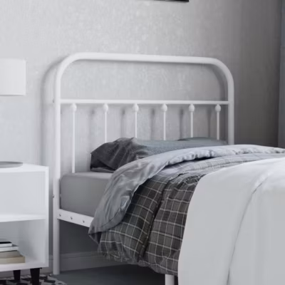 vidaXL Tête de lit métal blanc 100 cm 352656