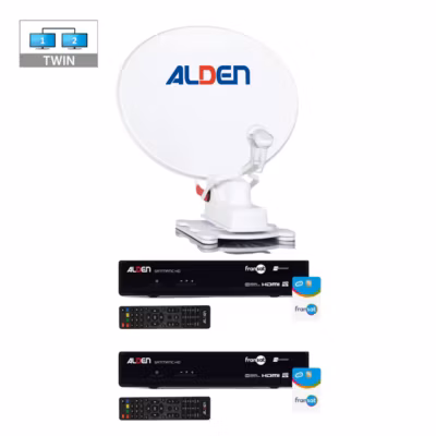 PACK  Onelight Antenne Auto 65cm + 2 x Décodeurs FRANSAT + LNB Twin ALDEN