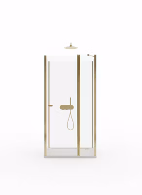 Porte de douche pivotante 110 cm doré  CUBA  GOLD