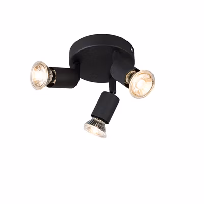 Spot industriel noir inclinable rond 3 lumières – Jeany