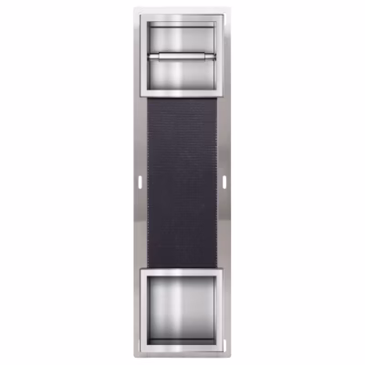 Balneo Distributeur papier-toilette encastrable avec porte 74×20,8×14,7cm, acier inoxydable, finition inox, WALL-BOX PAPER 2