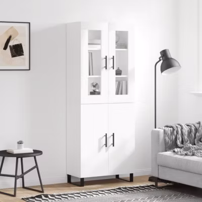 vidaXL Buffet haut Blanc 69,5x34x180 cm Bois d&rsquo;ingénierie 3198233