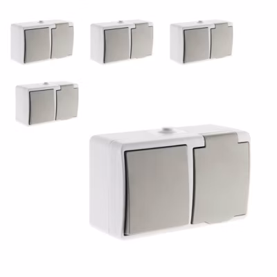 Lot de 5 interrupteurs va et vient 2P+T – Zenitech