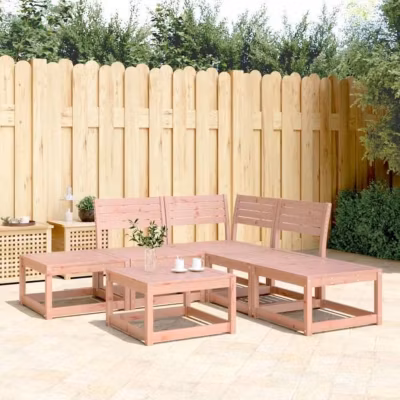 vidaXL Salon de Jardin 5 pcs, Canapés de Patio, Ensemble de Meubles, Mobilier de Terrasse Arrière-cour Extérieur, Bois 3216958