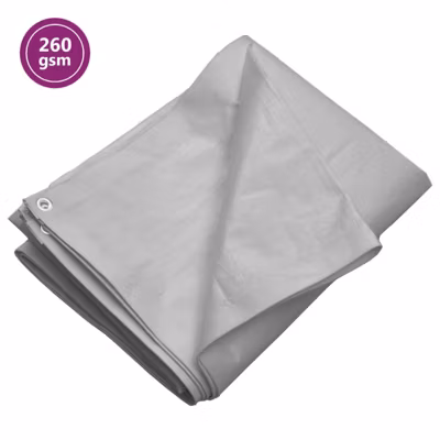 Bâche 260 g m² 3×4 m Gris PEHD
