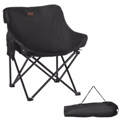Chaise de camping pliable avec sac latéral, cadre en acier pour piscine et plage
