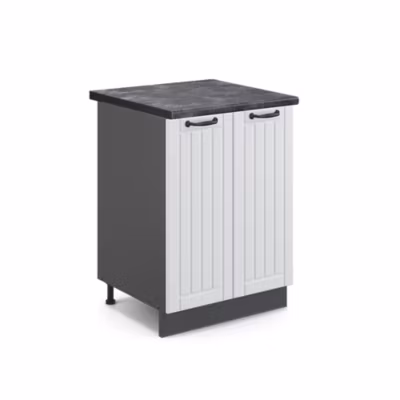 Vicco Meuble bas de cuisine Blanc campagne 60cm , PT Anthracite