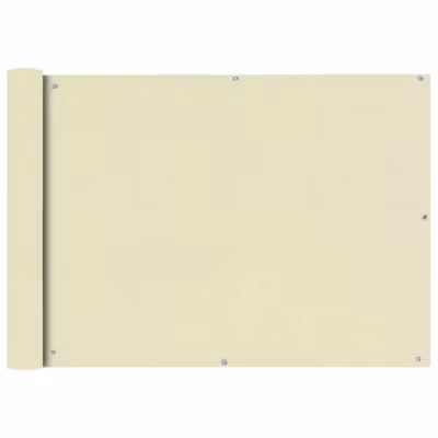 vidaXL écran de Balcon Tissu Oxford 75×600 cm Crème Brise vent Ombre de jardin 42337