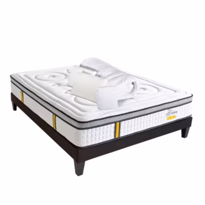 Pack anti punaise Reina 2.0 140×190 cm Matelas Ressorts + Sommier Bois + Accessoires