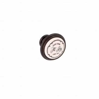 Boutons pour meubles en zamac et Porcelaine Diamètre 35 Brun alu