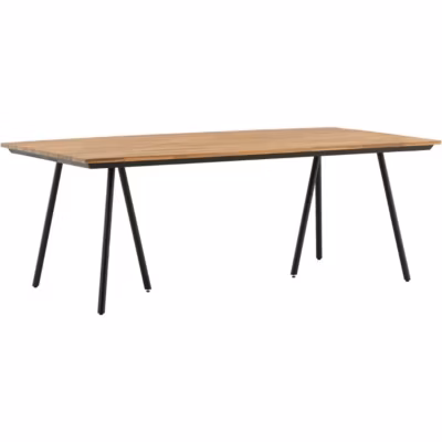 Table de jardin en acier et acacia 200 x 100 cm Chan